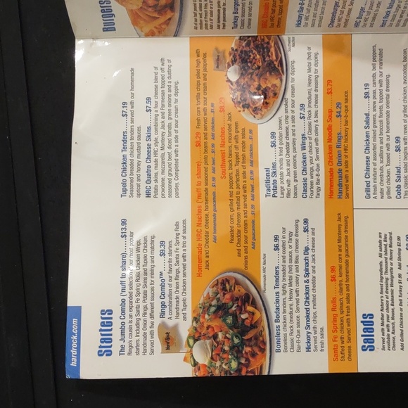 USED HARD ROCK CAFE MENU 2001 HAS WEAR AS SEEN IN PHOTOS - Picture 3 of 11